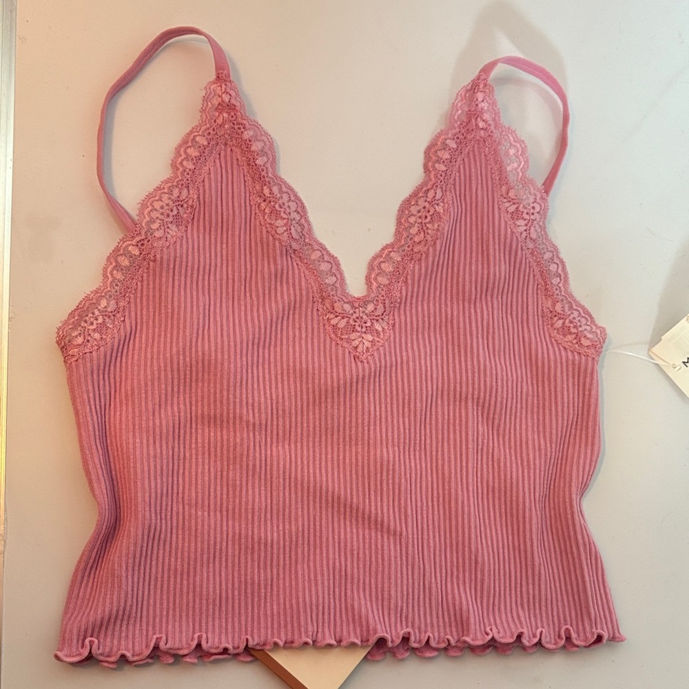 Love Tree Seamless Pink Tank Top